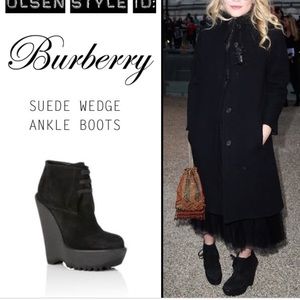 Women Burberry Dessert Black Boots Booties Sz 38.5